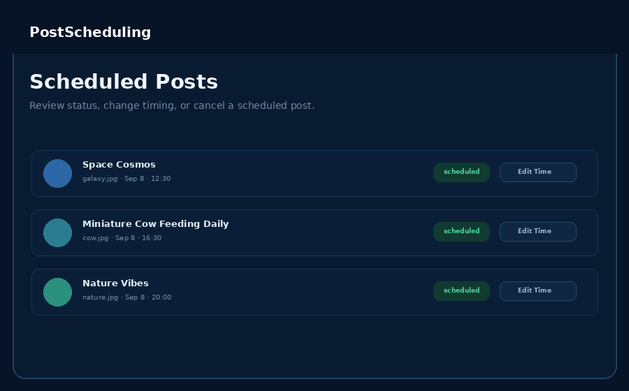 Manage scheduled posts